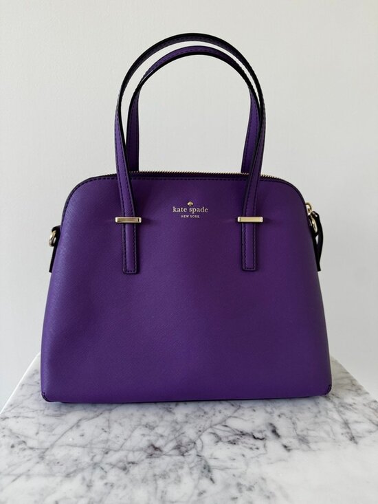 kate spade Handbags - Kate Spade Cedar Street Maise Purple Saffiano Leather Satchel NWOT